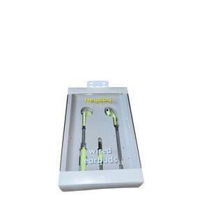 Heyday Wired Earbuds With Microphone With Remote 3.5mm Aux Plug Pastel Lime